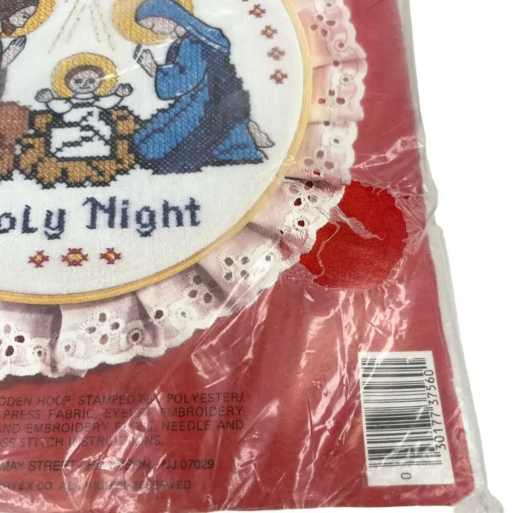 Colortex Silent Night Holy Night 1986 Stamped Cross Stitch Kit New